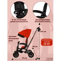 Велосипед трехколесный с ручкой NOVA LIMITED EDITION 3.0 Red